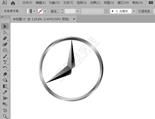 AI怎么繪制奔馳圖標