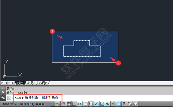 CAD中怎么復(fù)制縮放對象