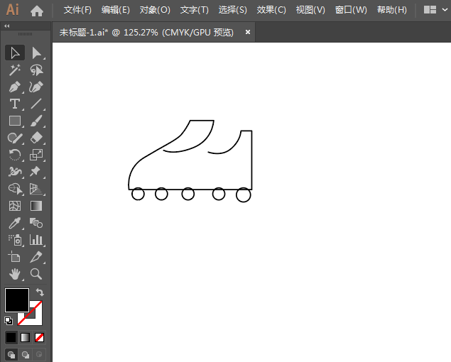 運動鞋簡筆畫用AI繪制的方法