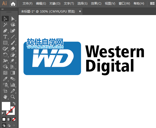 ai怎么繪制西部數(shù)據(jù)標(biāo)志