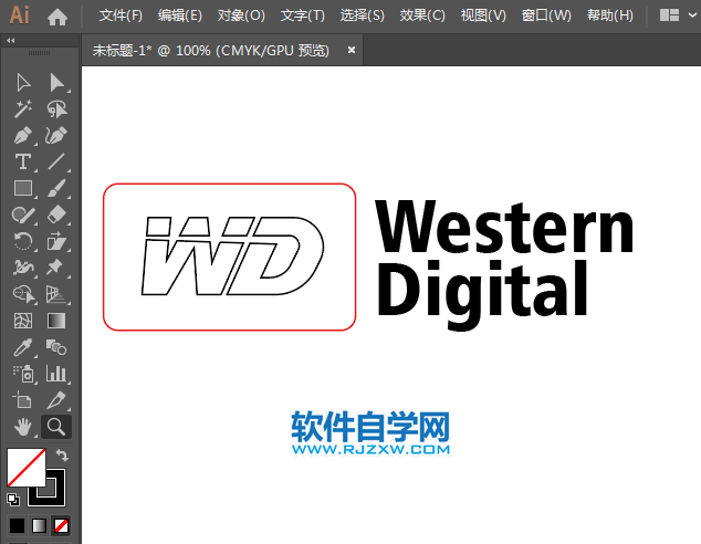 ai怎么繪制西部數(shù)據(jù)標(biāo)志