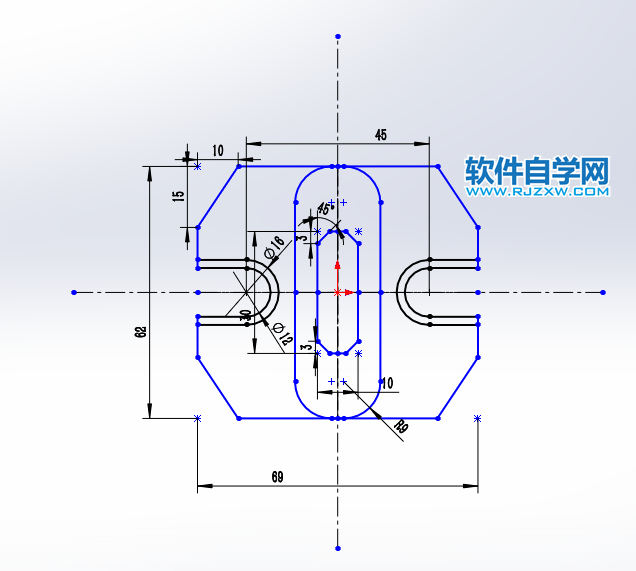 solidworks繪制草圖繪制對稱圖
