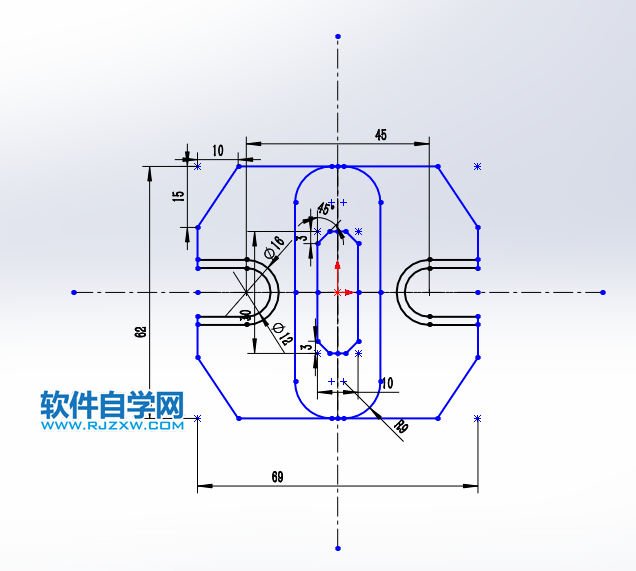 solidworks繪制草圖繪制對稱圖