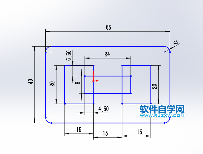 solidworks草圖繪制尺寸定位練習三