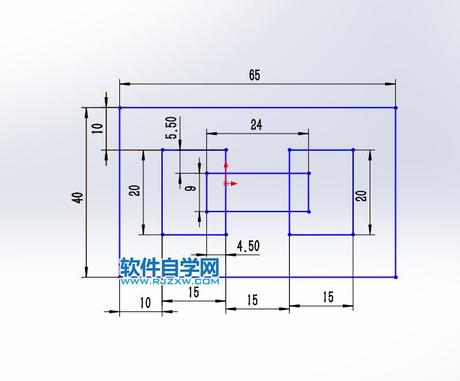 solidworks草圖繪制尺寸定位練習三
