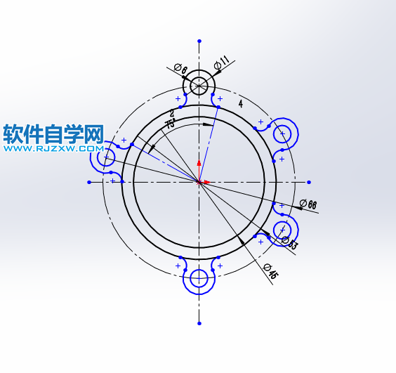 利用solidworks圓周陣列繪制草圖