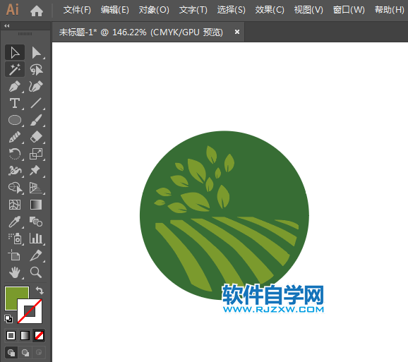 ai怎么畫綠色圖標