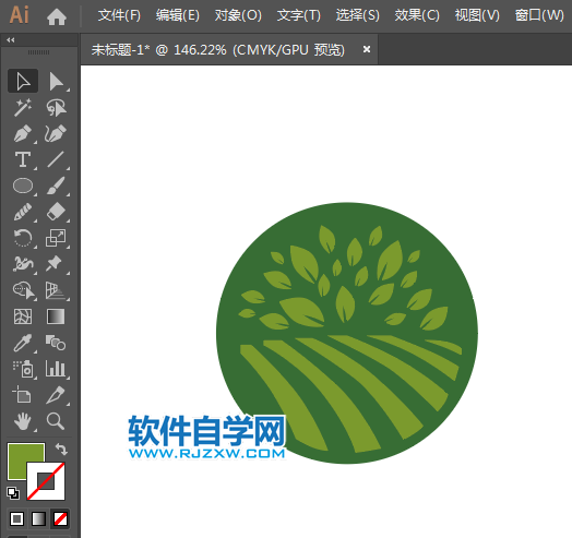 ai怎么畫綠色圖標