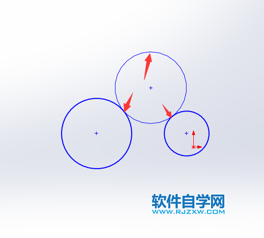 solidworks草圖里面的相切圓怎么畫