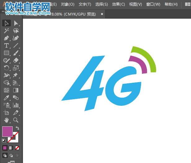 ai怎么設計一個4g信號圖標
