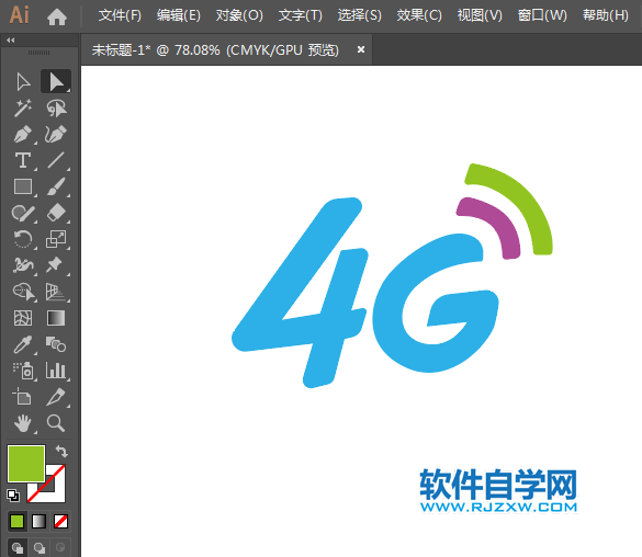 ai怎么設計一個4g信號圖標