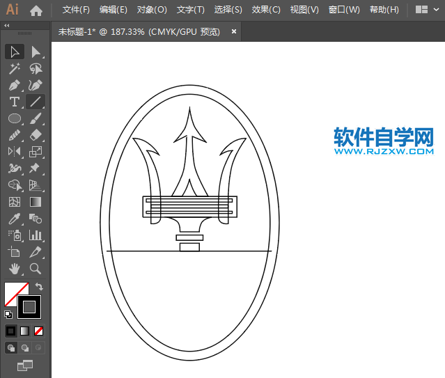 ai怎么設(shè)計瑪莎拉蒂車標(biāo)