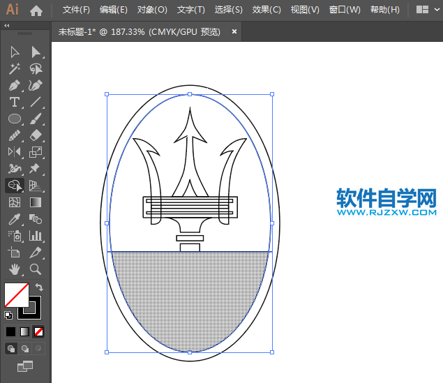 ai怎么設(shè)計瑪莎拉蒂車標(biāo)