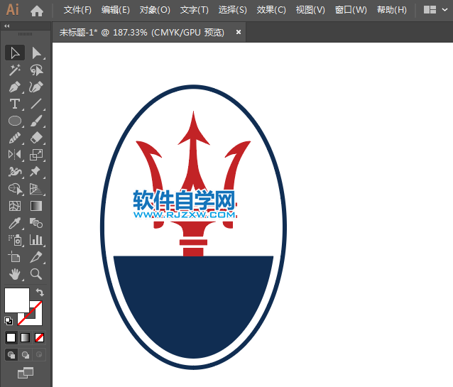 ai怎么設(shè)計瑪莎拉蒂車標(biāo)