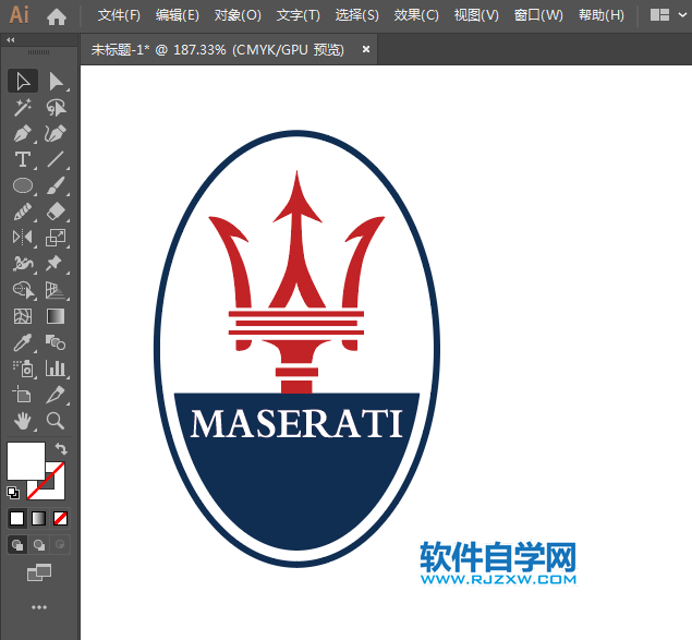 ai怎么設(shè)計瑪莎拉蒂車標(biāo)