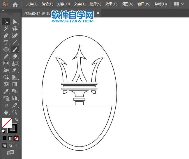 ai怎么設(shè)計瑪莎拉蒂車標(biāo)