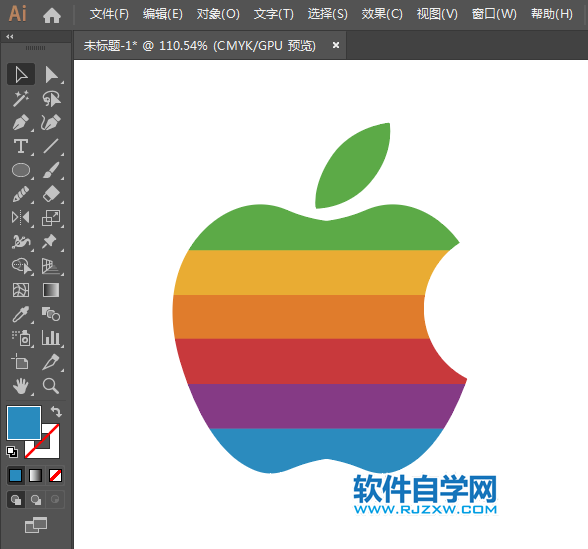 ai怎么畫七色蘋果圖標