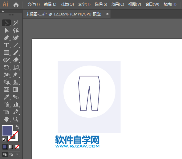 ai怎么畫西褲圖標