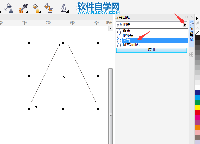 cdr怎么把三角形連接起來