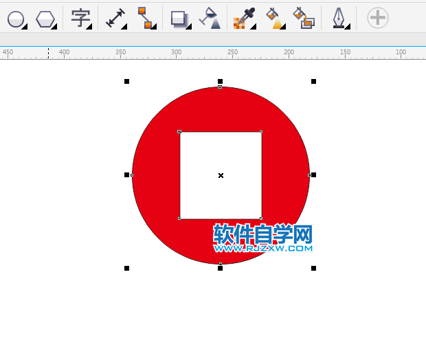 cdr兩個圖形合并后中間挖空