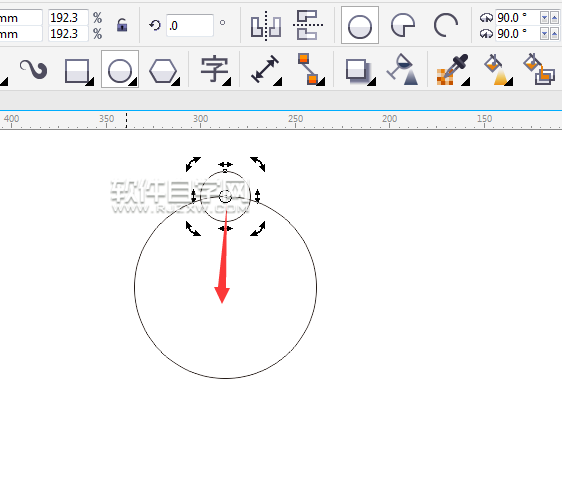 cdr旋轉復制圖形怎么移動軸中心