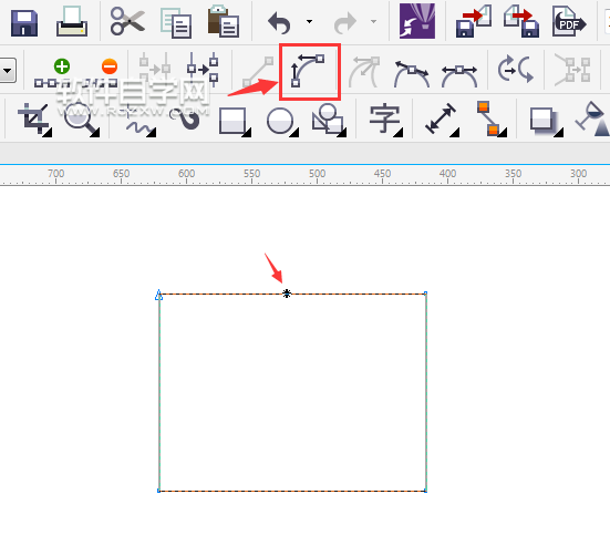 cdr怎么把矩形邊變弧形