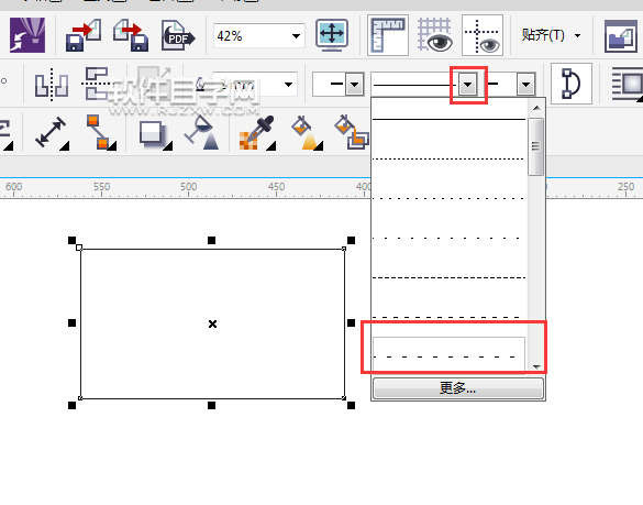 cdr矩形怎么變成虛線