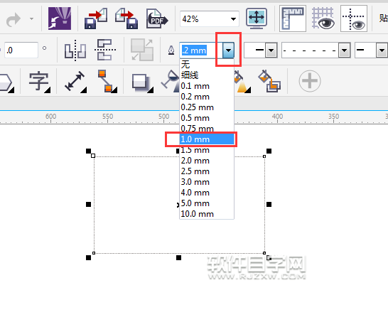 cdr矩形怎么變成虛線