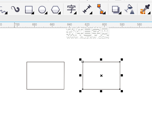 cdr怎么把矩形剪斷