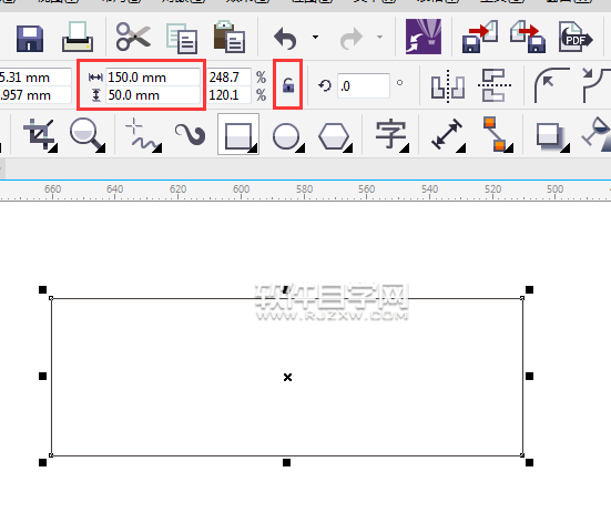 cdr矩形如何平均分三段