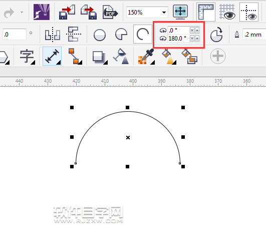 cdr半圓字怎么弄