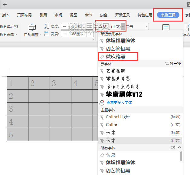 wps表格里面字體怎么改
