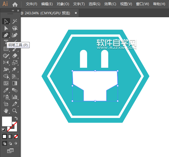 ai怎么畫插頭圖標