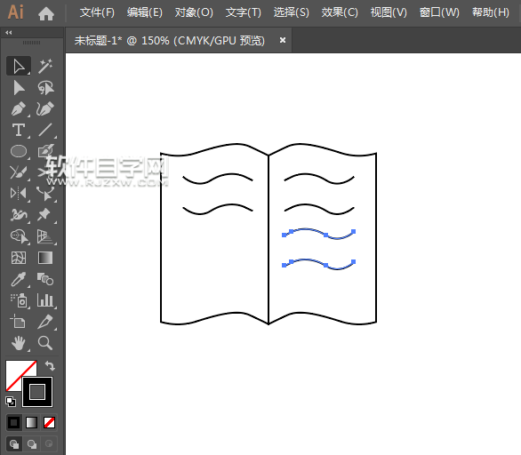 ai怎么畫一個書本圖形作為歷史圖標