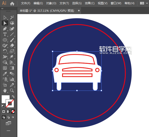 ai怎么畫機動車行駛路牌