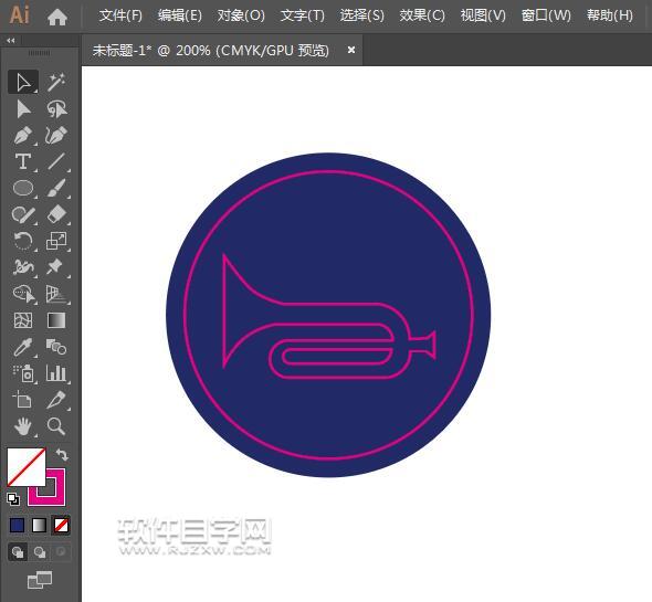 ai怎么畫鳴喇叭路牌