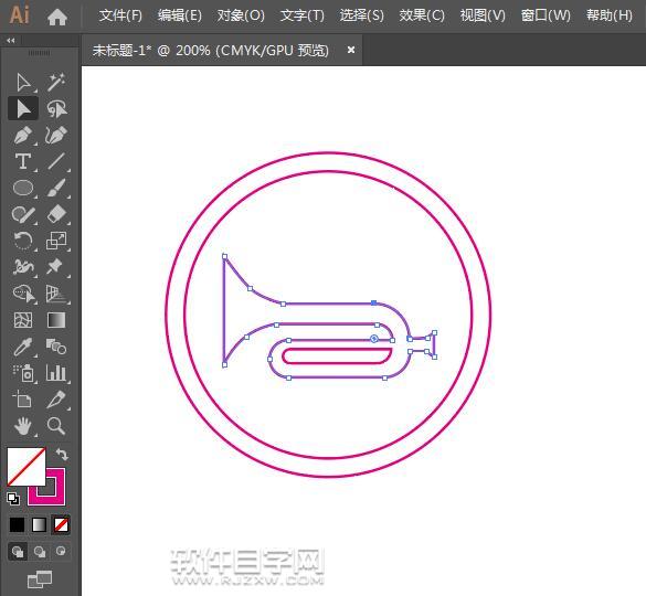 ai怎么畫鳴喇叭路牌