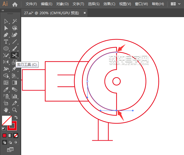 ai怎么畫手提切割機效果