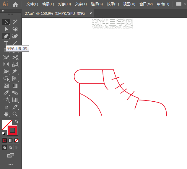 ai怎么畫卡通鞋圖案