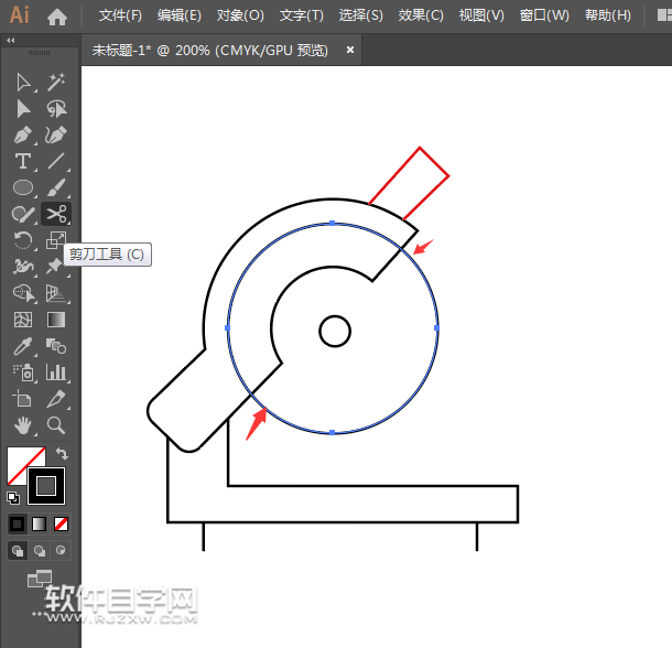 ai怎么畫卡通切割機