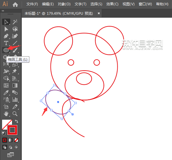 ai怎么畫抱愛心的小熊
