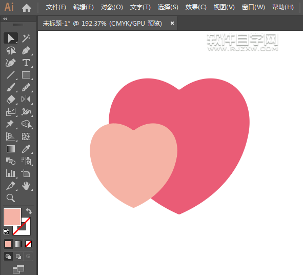 ai怎么畫(huà)一個(gè)兩個(gè)心形圖案