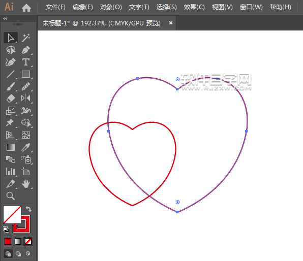 ai怎么畫(huà)一個(gè)兩個(gè)心形圖案