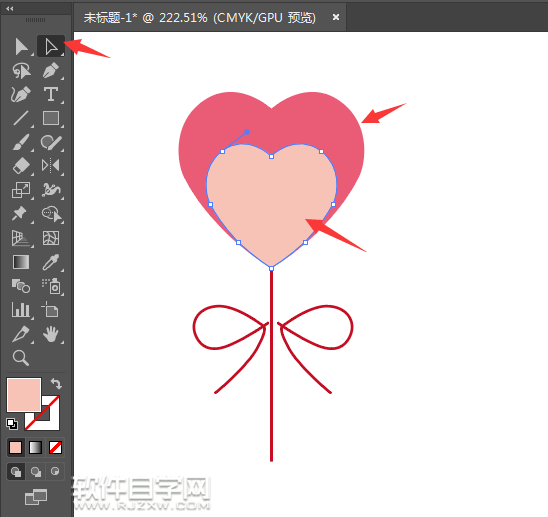 ai怎么畫一個心形棒