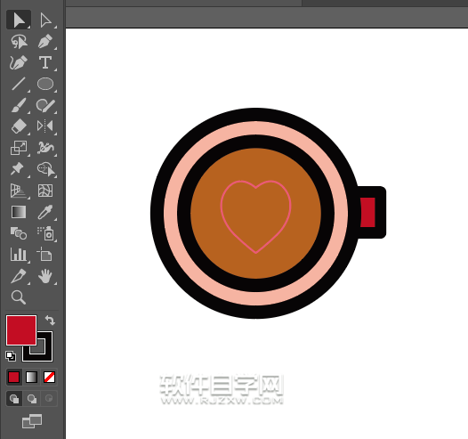 ai怎么畫杯中有心形
