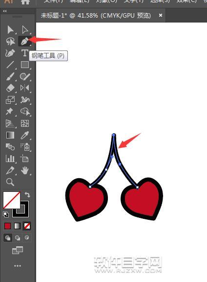 ai怎么畫一顆心形果