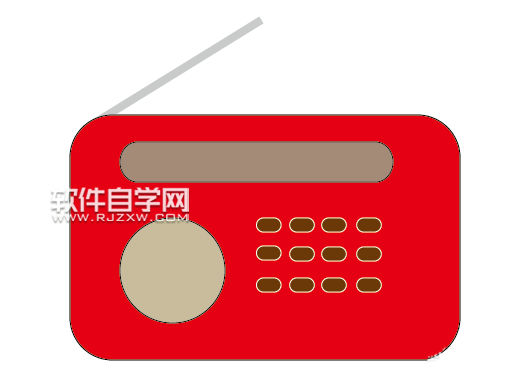 ai怎么畫一臺紅色的收音機圖標