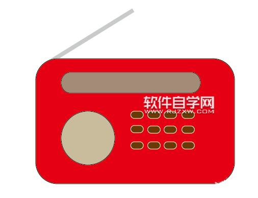 ai怎么畫一臺紅色的收音機圖標