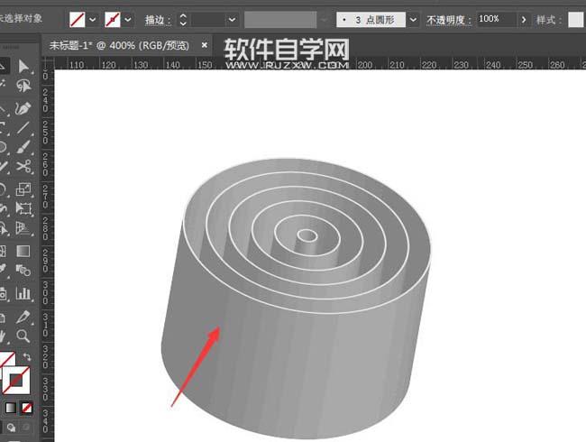 ai怎么把多圓環(huán)拉伸成立體效果