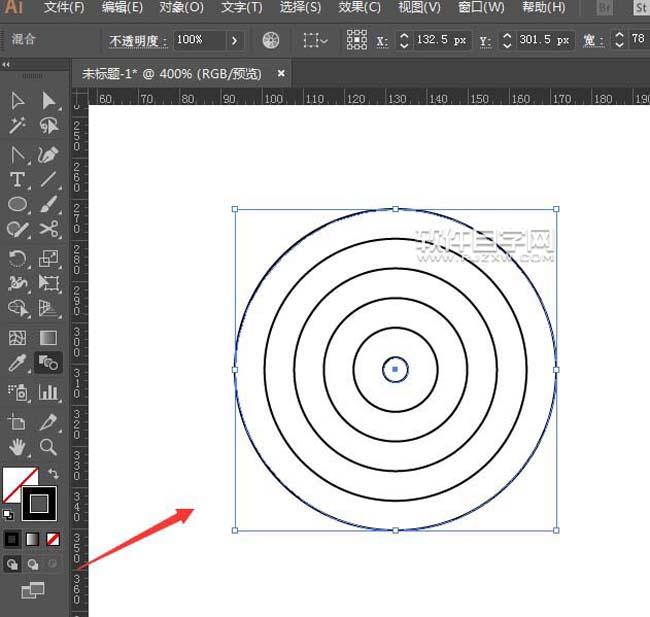 ai怎么把多圓環(huán)拉伸成立體效果